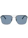 Oliver Peoples Roger Federer 56mm Semirimless Pilot Sunglasses In Silver