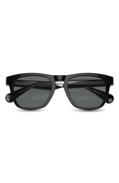 Oliver Peoples R-3 54mm Polarized Round Sunglasses In Black