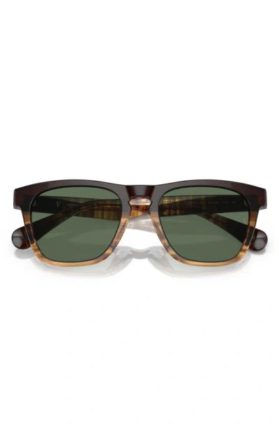 Oliver Peoples R-3 54mm Polarized Round Sunglasses In Brown