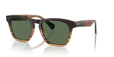 Pre-owned Oliver Peoples R-3 Ov 5555su Cortado/g-15 Green Polarized (1392/9a) Sunglasses