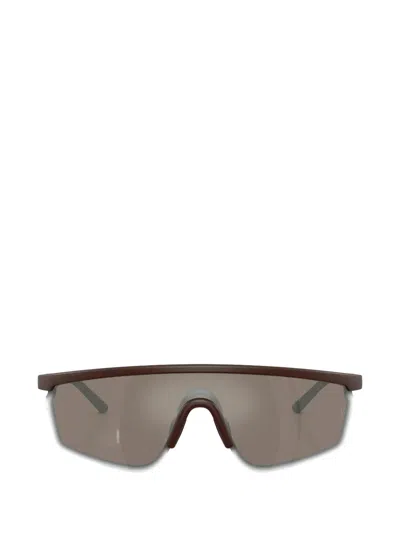 Oliver Peoples R-20 Shield-frame Sunglasses In Brown