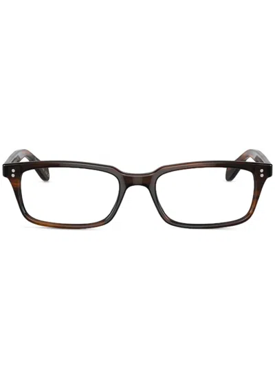 Oliver Peoples Rectangle-frame Glasses In Brown