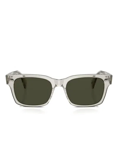 Oliver Peoples Rectangle-frame Sunglasses In Green