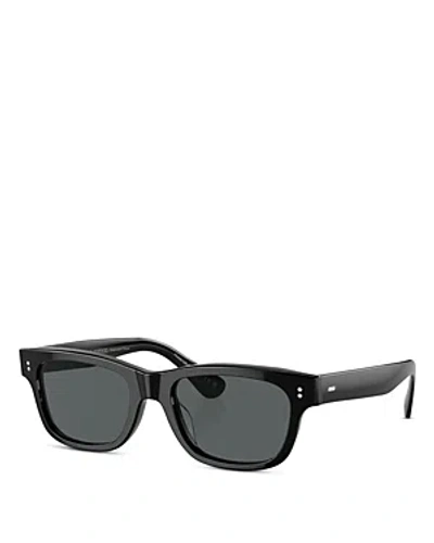 Oliver Peoples Rectangular Pillow Sunglasses, 53mm In Black