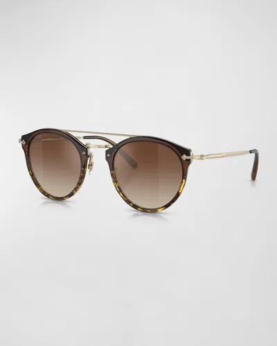 Oliver Peoples Remick Filigree Acetate & Metal Aviator Sunglasses In Brown