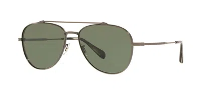 Pre-owned Oliver Peoples Reymont Ov 1309st Gold/g-15 Goldtone Mirrored (5292o8) Sunglasses In Green