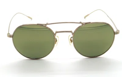 Pre-owned Oliver Peoples Reymont Ov1309st 5292o8 Gold/g-15 Goldtone 49mm Sunglasses In Gold Mirrored