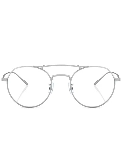 Oliver Peoples Reymont Round-frame Glasses In 5254sb Brushed Silver