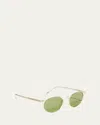 Oliver Peoples Riley Round Acetate Sunglasses In Amber