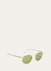 Oliver Peoples Riley Round Acetate Sunglasses In Light Beige