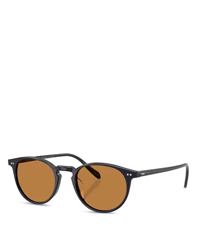 Oliver Peoples Riley Round Sunglasses, 49mm In Black