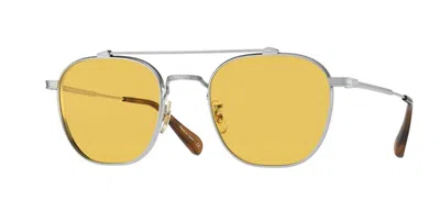 Pre-owned Oliver Peoples Rivetti Ov 1335st Soft Gold/carbon Grey (5035/r5) Sunglasses In Yellow