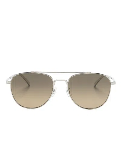 Oliver Peoples Rivetti Pilot-frame Sunglasses In Silver