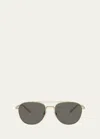 OLIVER PEOPLES RIVETTI TITANIUM AVIATOR SUNGLASSES