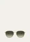 OLIVER PEOPLES RIVETTI TITANIUM AVIATOR SUNGLASSES