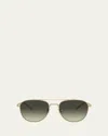Oliver Peoples Rivetti Titanium Aviator Sunglasses In Gold