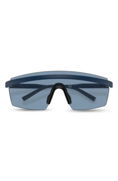 Oliver Peoples Roger Federer 135mm Shield Sunglasses In Matte Blue