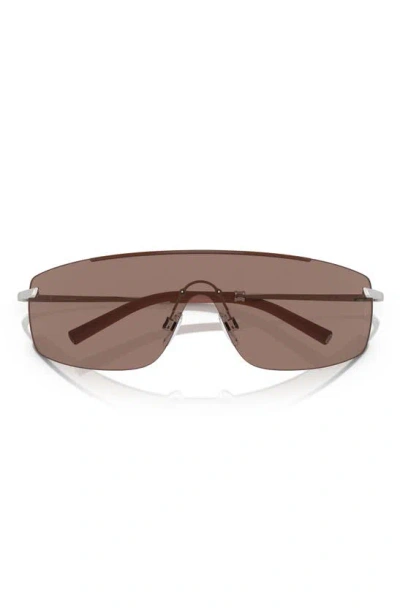 Oliver Peoples Roger Federer 138mm Rimless Shield Sunglasses In Silver