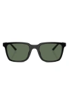 Oliver Peoples Roger Federer 52mm Polarized Rectangular Sunglasses In Matte Black Polarized