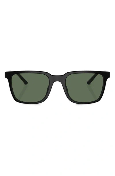 Oliver Peoples Roger Federer 52mm Polarized Rectangular Sunglasses In Matte Black Polarized