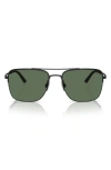 Oliver Peoples Roger Federer 56mm Polarized Pilot Sunglasses In Matte Black Polarized