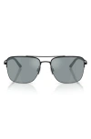 Oliver Peoples Roger Federer 56mm Polarized Pilot Sunglasses In Black