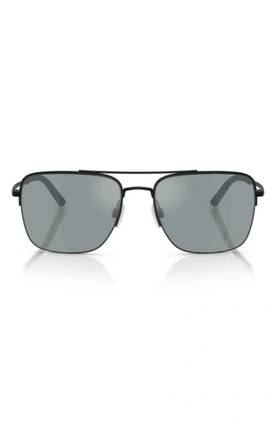 Oliver Peoples Roger Federer 56mm Polarized Pilot Sunglasses In Black