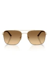 Oliver Peoples Roger Federer 56mm Semirimless Pilot Sunglasses In Gold
