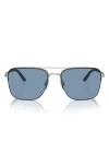 Oliver Peoples Roger Federer 56mm Semirimless Pilot Sunglasses In Blue Silver
