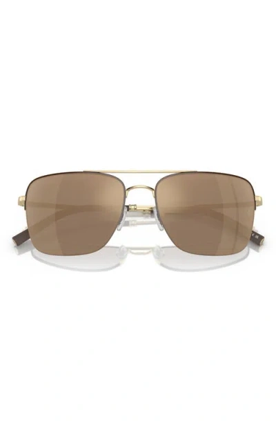 Oliver Peoples Roger Federer 56mm Semirimless Pilot Sunglasses In Brown