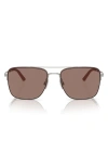 Oliver Peoples Roger Federer 56mm Semirimless Pilot Sunglasses In Silver