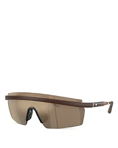 Oliver Peoples X Roger Federer R-4 138mm Rimless Shield Sunglasses In Brown/brown Mirrored Solid