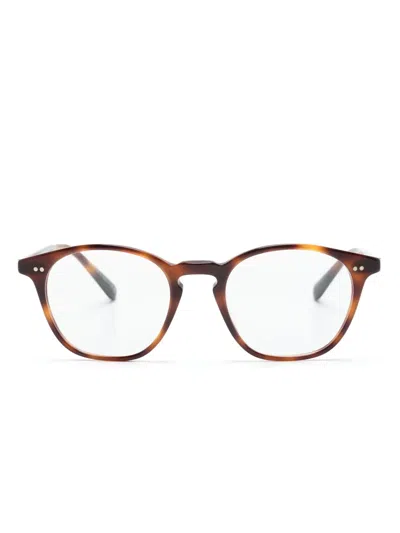 Oliver Peoples Ronne Pantos-frame Glasses In Braun