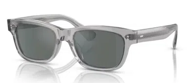 Pre-owned Oliver Peoples Rosson Sun 5540su 1132w5 Grey/regalblue Mirrored Men's Sunglasses In Blue