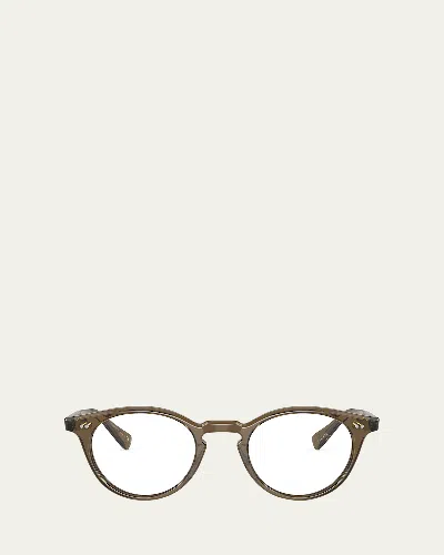 Oliver Peoples Round Acetate Optical Glasses In Brown