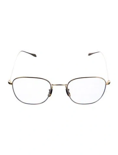 Pre-owned Oliver Peoples Round Eyeglasses In Gold
