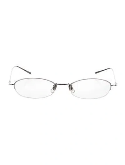 Pre-owned Oliver Peoples Round Eyeglasses In Silver