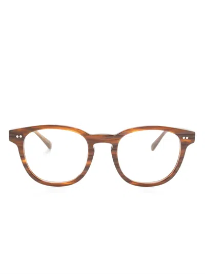 Oliver Peoples Round-frame Glasses In Brown