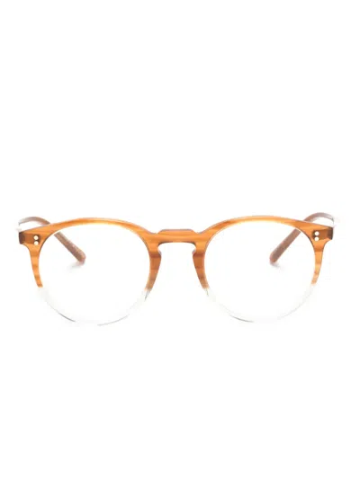 Oliver Peoples Round-frame Glasses In Brown