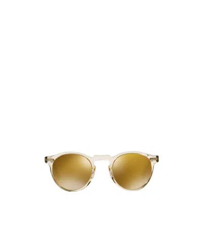 Oliver Peoples Round Frame Sunglasses In Brown