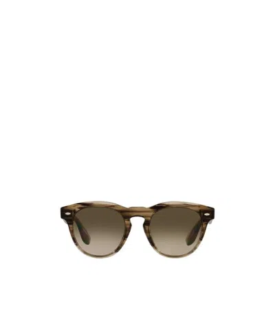 Oliver Peoples Round-frame Sunglasses In Brown