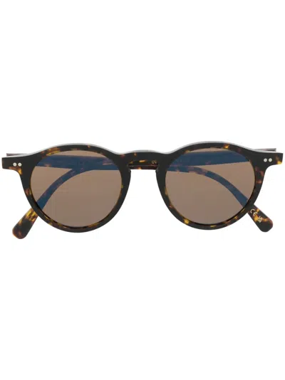 Oliver Peoples Round-frame Tinted-lenses Sunglasses In 褐色