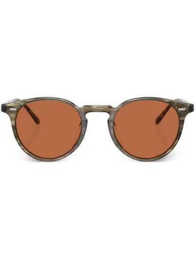 OLIVER PEOPLES ROUND-FRAME TINTED-LENSES SUNGLASSES