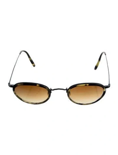 Pre-owned Oliver Peoples Round Gradient Sunglasses In Black