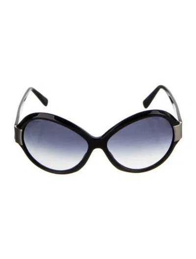 Pre-owned Oliver Peoples Round Gradient Sunglasses In Black