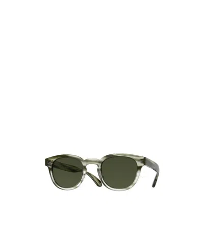 Oliver Peoples Round Logo Sunglasses In Black