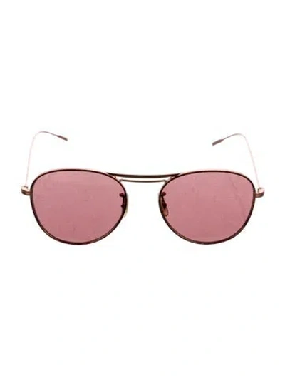 Pre-owned Oliver Peoples Round Mirrored Sunglasses In Brown