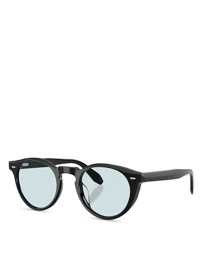 Oliver Peoples Round Sunglasses, 48mm In Black