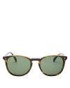 Oliver Peoples Round Sunglasses, 53mm In Havana/green Solid