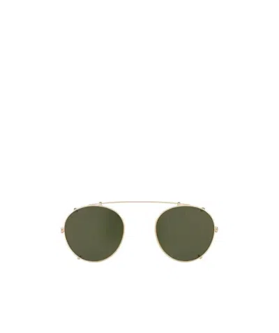 Oliver Peoples Round Sunglasses Clip In Green